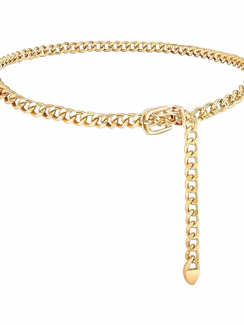 Women's Gold Chain Belt with Adjustable Buckle XL 49 inches
